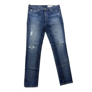 AG‎ The Legging Ankle Jeans Womens 29R Medium Wash Distressed Skinny